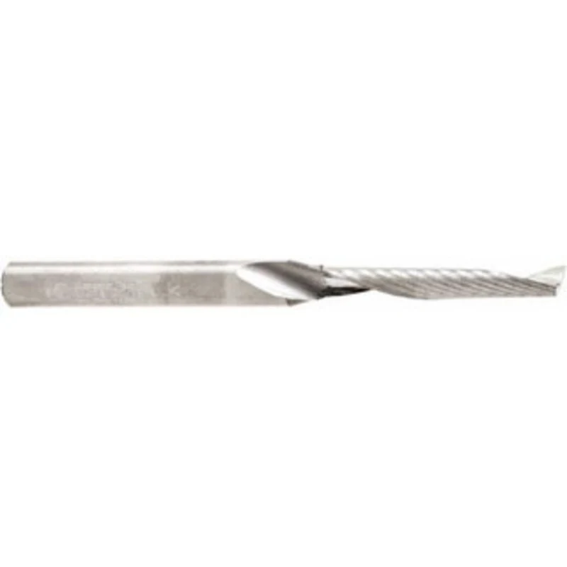 Amana Tool 3/16 Diam RH Solid Carbide 1-Flute Upcut Spiral Router Bit Uncoated, 1-1/4 LOC, 1/4 Shank Diam, 3 OAL, Use...
